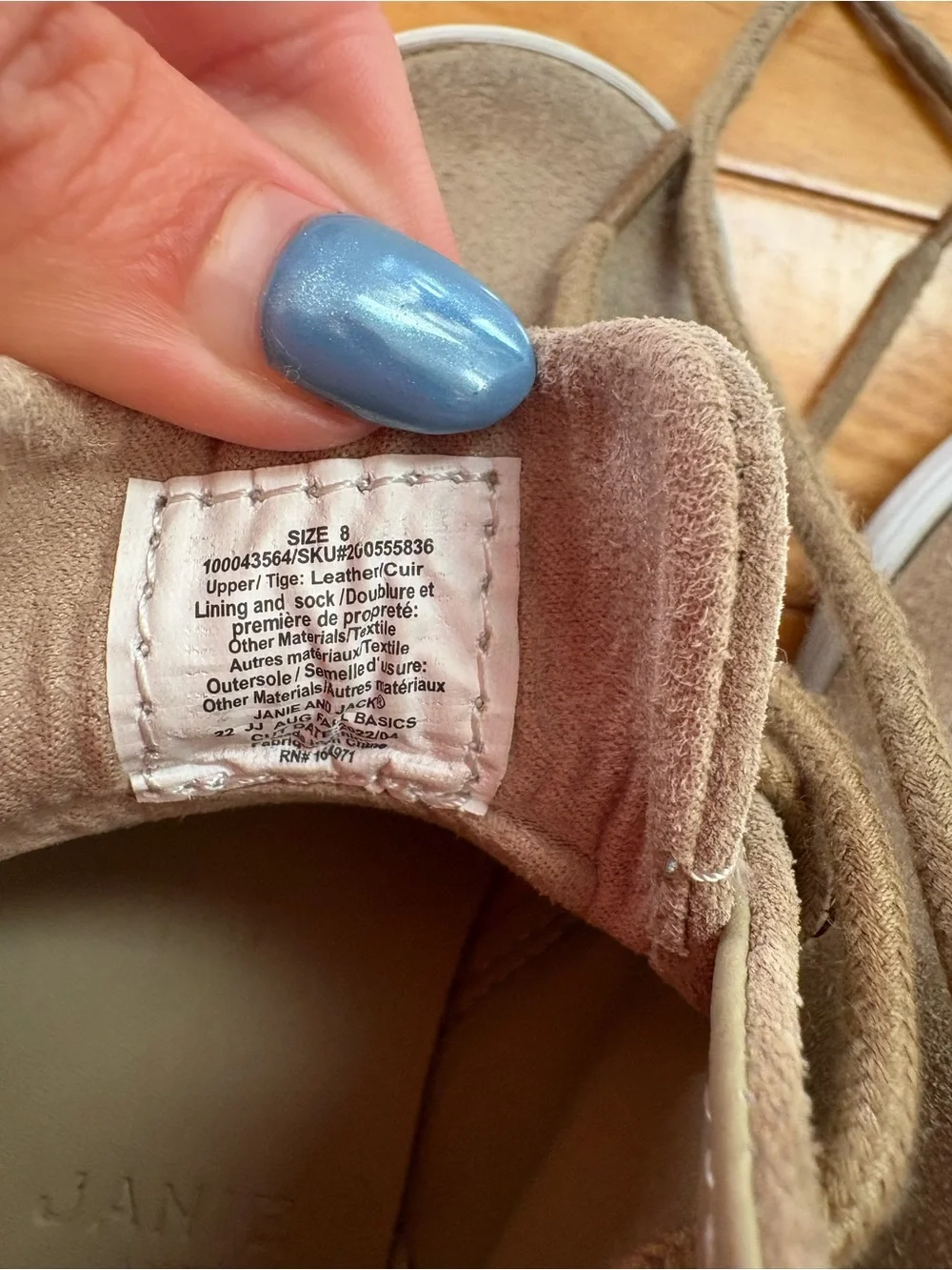 Janie and Jack Kids Suede Tan High-Top Sneakers